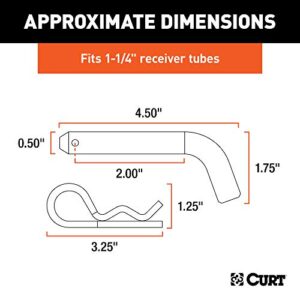 CURT Trailer Hitch Pin & Clip, 1/2-Inch Diameter
