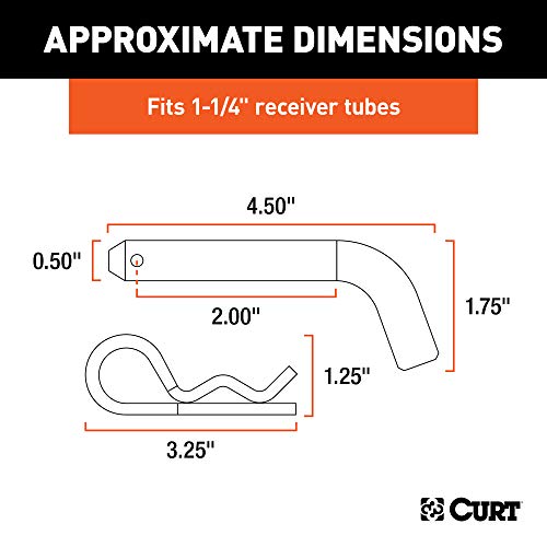 CURT Trailer Hitch Pin & Clip, 1/2-Inch Diameter - Image 2