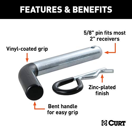 CURT Trailer Hitch Pin & Clip, 5/8-Inch Diameter - Image 3