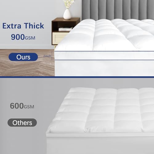 CYMULA Queen Cooling Pillow Top Mattress Topper - Image 2