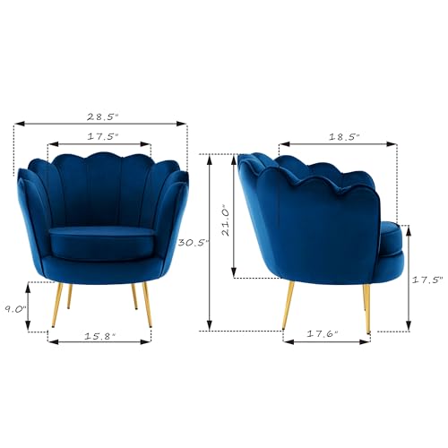 DAGONHIL Mid Century Modern Velvet Accent Chair - Image 3