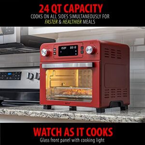 Deco Chef Red Stainless Steel Countertop Toaster Oven