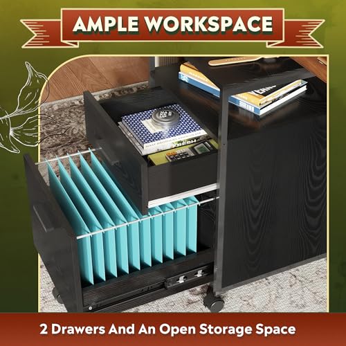 DEVAISE 2 Drawer File Cabinet Mobile Printer Stand - Image 4