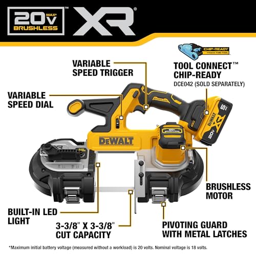 DEWALT 20V MAX XR Bandsaw, Brushless, DCS378P1 - Image 3
