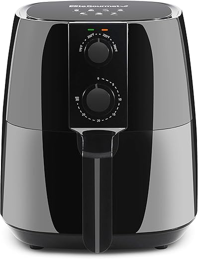 Elite Gourmet Digital Hot Air Fryer, 1350Watts, 4 Quart