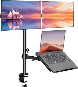 WALI Dual Monitor & Laptop Stand, Extra Tall (M002XLLP)