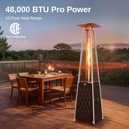 EAST OAK Pyramid Patio Heater, 48,000 BTU Quartz - Image 4