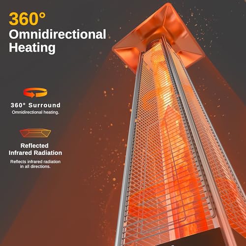 EAST OAK Pyramid Patio Heater, 48,000 BTU Quartz - Image 5