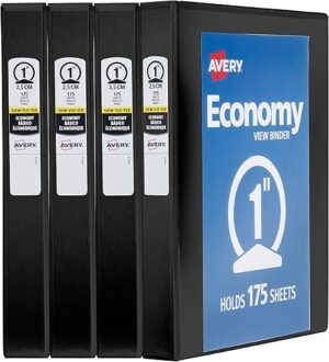 AVERY Economy View 3 Ring Binders, 1″ (05710)