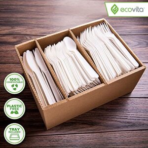 Ecovita Compostable Forks Spoons Knives Set