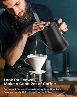 ECOWELL WMTS01 Gooseneck Electric Kettle, 0.8L