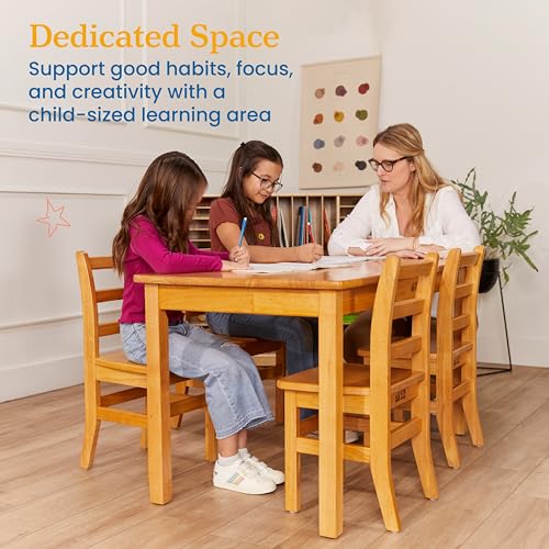 ECR4Kids Hardwood Table With Chairs, Kids Furniture - Image 4
