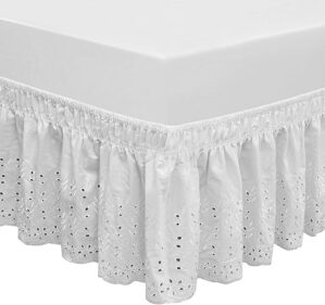 QSY Home Elastic Eyelet Bed Skirt, 14 1/2″ Drop