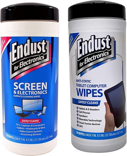 Endust Electronics Screen Cleaner Wipes, Pre-Moistened