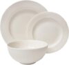 TTU Embossed Bone White Porcelain Dinnerware Set