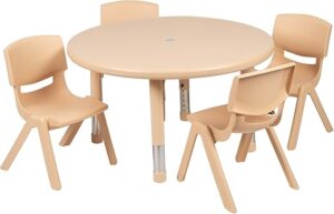 Flash Furniture Emmy 33″ Round Adjustable Activity Table Set