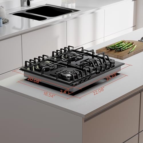 Empava 24 In. Gas Stove Cooktop, 4 Burners - Image 5