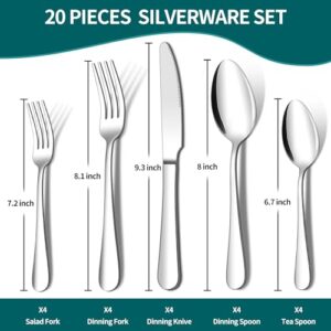 ENLOY 20 Piece Stainless Steel Silverware Set