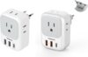 TESSAN European Travel Plug Adapter: 4 AC, 3 USB