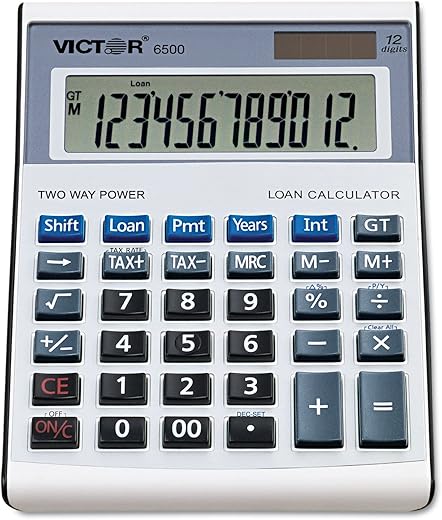 Victor Executive Desktop Loan Calculator, 12-Digit LCD