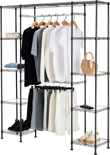 Amazon Basics Expandable Metal Hanging Closet Organizer, Bronze