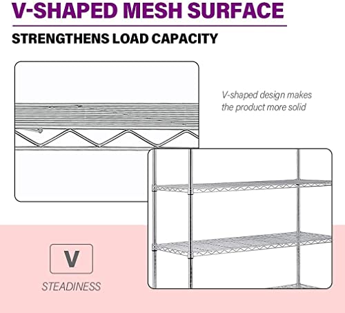 FDW 48"L×18"W×82"H Wire Shelving Utility Cart - Image 4