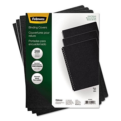Fellowes Linen Texture Presentation Covers, Black (52115) - Image 3