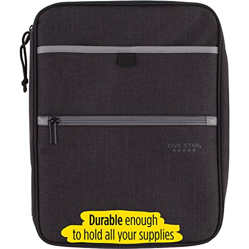 Five Star Zipper Binder, 1 Inch, Heathered Black/Gray (29092IT8) - Image 3