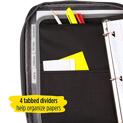 Five Star Zipper Binder, 1 Inch, Heathered Black/Gray (29092IT8) - Image 5