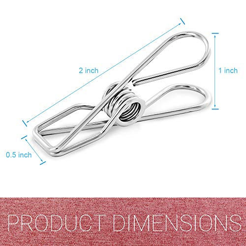 FJCTER Stainless Steel Small Clothes Pins Clips - Image 2