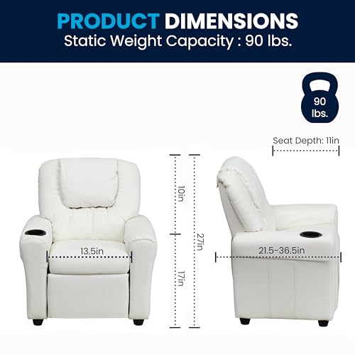 Flash Furniture Vinyl Kids Recliner With Cup Holder - Image 2