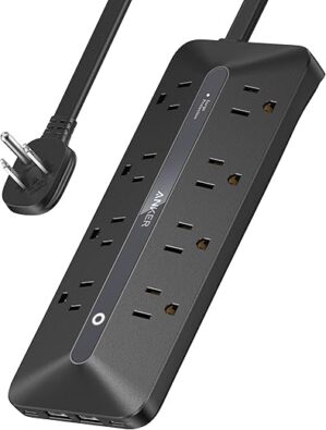 Anker Flat Plug Power Strip, 12-in-1 USB C