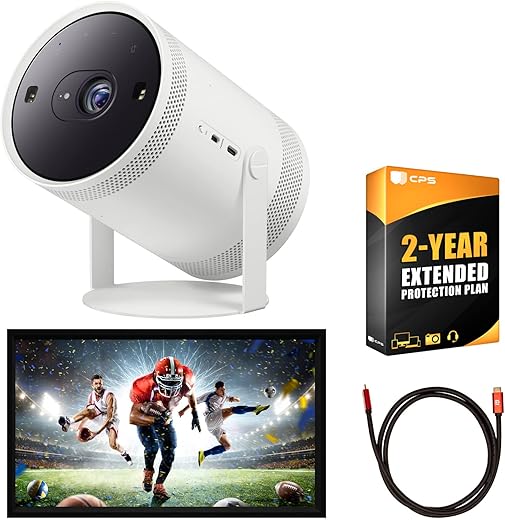 SAMSUNG Freestyle Projector, 100" Screen, SP-LSP3BLAXZA Bundle