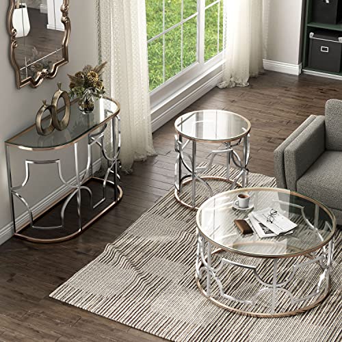 Furniture of America Glam Modern 3-Piece Coffee Table Set - Image 2