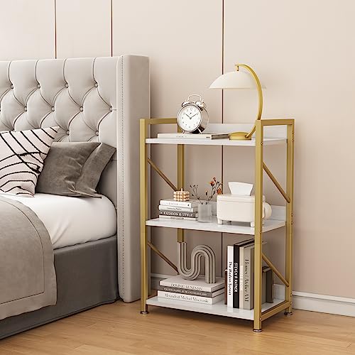 FUTRWORE Gold Narrow 3 Tier Bookshelf - Image 3