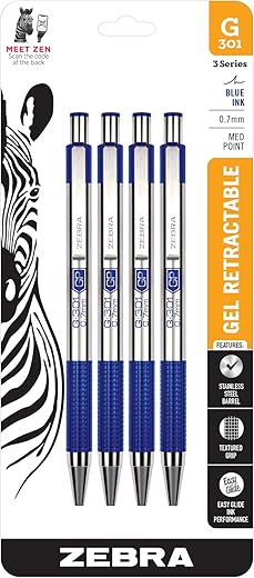 Zebra Pen G-301 Retractable Gel Pen, 0.7mm, 41324