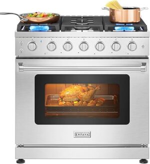 Empava Gas Range With Convection Oven, 6 Burners