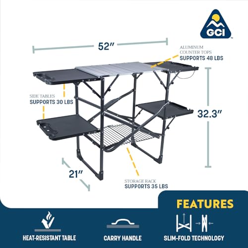 GCI Outdoor Slim-Fold Cook Station: Portable Kitchen Table - Image 2