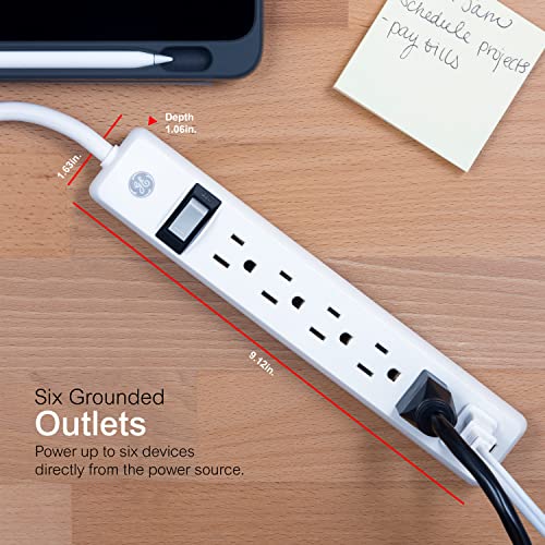 GE 6-Outlet Power Strip, 2 Ft Cord, 14830 - Image 3