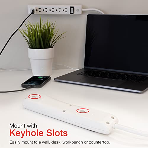 GE 6-Outlet Power Strip, 2 Ft Cord, 14830 - Image 4