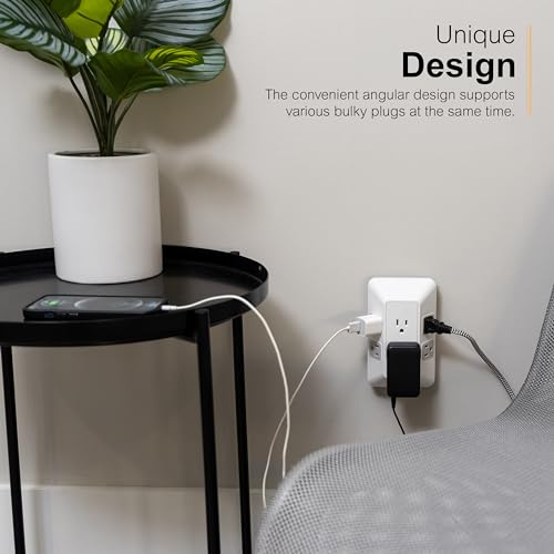 GE 6-Outlet Surge Tap, 560J, White/Gray - Image 4