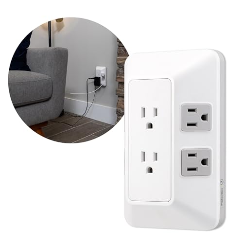 GE 6-Outlet Surge Tap, 560J, White/Gray - Image 2