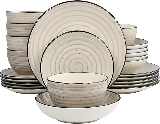 Elama Gia 24 Piece Stoneware Dinnerware Set