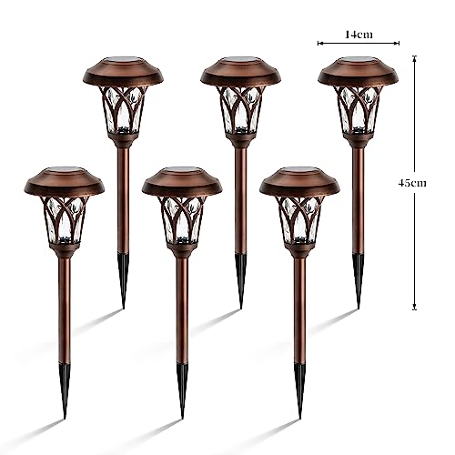 GIGALUMI Solar Lights Outdoor 6 Pack, Brown - Image 3