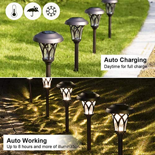 GIGALUMI Solar Lights Outdoor 6 Pack, Brown - Image 5