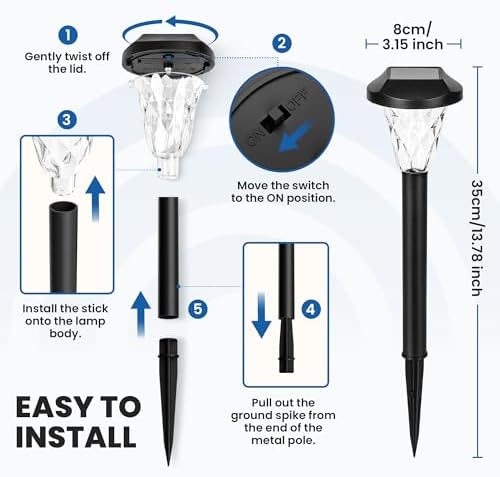 GIGALUMI Solar Outdoor Waterproof Pathway Lights - Image 5