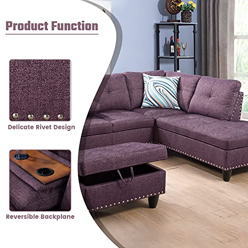 GlasFlength L Shaped Sectional Couch With Storage - Image 4