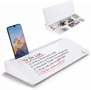 TSJ OFFICE Glass Desktop Whiteboard With Drawer