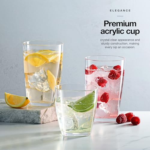 Glaver's Acrylic Unbreakable Square Tumblers Set - Image 2