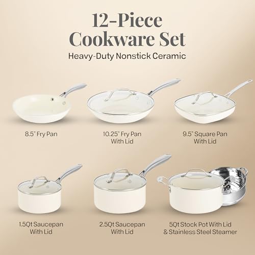 GOTHAM STEEL Ceramic Nonstick Cookware 12 Pc Set - Image 2